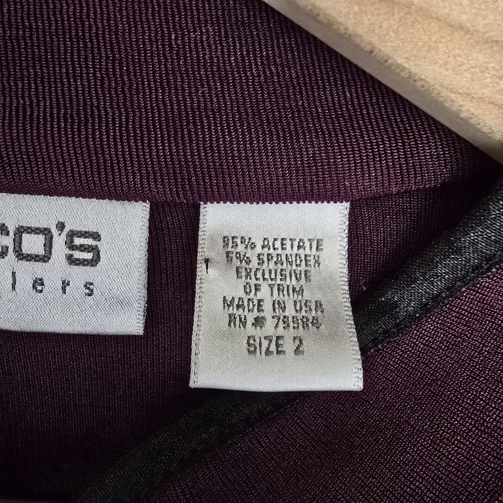 Chico's Travelers Blouse Womens 2(L/12) Purple Mandarin Collar Asian Buttons Top - Picture 6 of 11